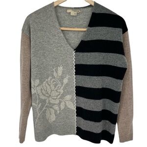 Label + Thread‎ Cashmere Wool Patchwork Thread Striped Floral Colorblock Sweater